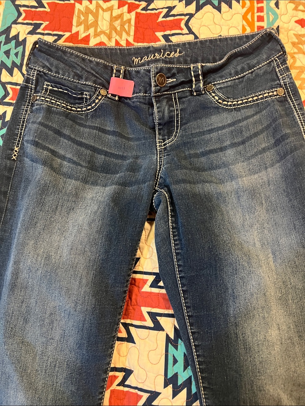 Maurices Dark Wash Skinny Jeans with Contrast Stitching
